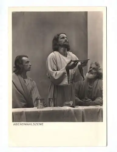 Ak Abendmahlszene offizielle Fotokarte Passionsspiele 1950 Oberammergau