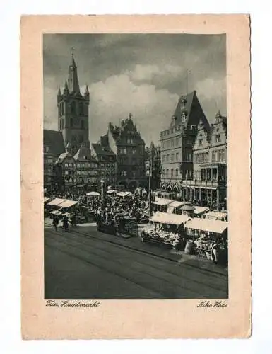 Ak Trier Hauptmarkt belebt Kirche