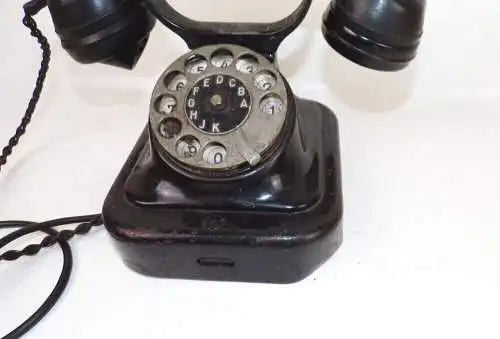 Altes Telefon Wählscheibe Schwarz Metall Loft Deko