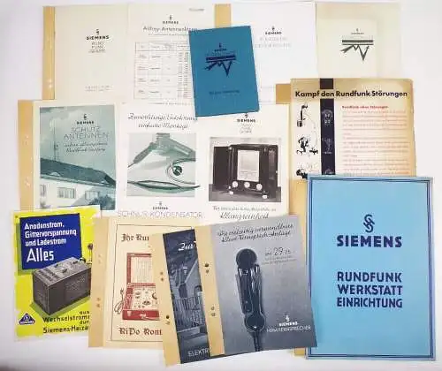 Siemens und Halske Konvolut Prospekte Werbung Elektrotechnik Radio 1929