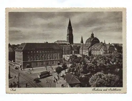 Ak Kiel Rathaus und Stadttheater