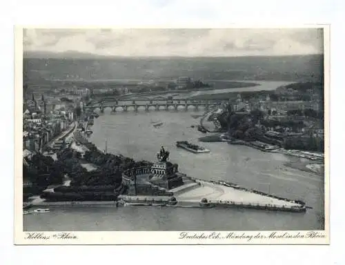 Ak Koblenz am Rhein Deutsches Eck Mündung der Mosel in den Rhein Brücke