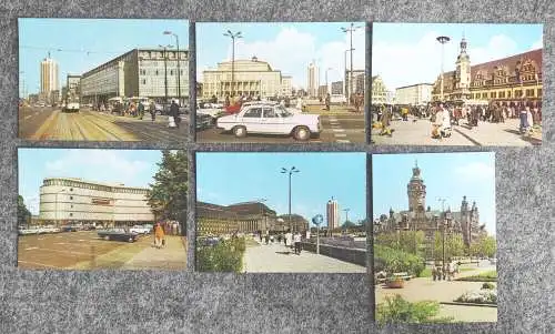 Bildermappe mit 6 Farbfotos Messestadt Leipzig DDR 1978