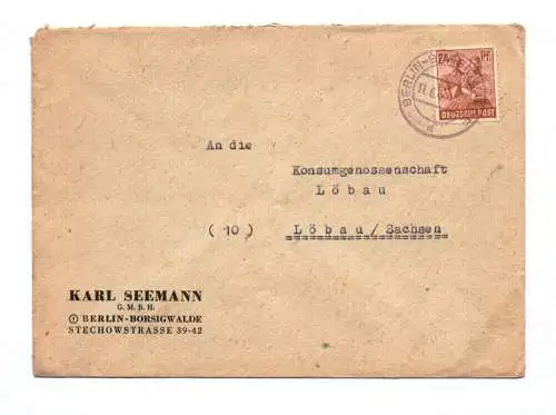 Brief Karl Seemann GmbH Berlin Borsigwalde 1946 Firmenbrief