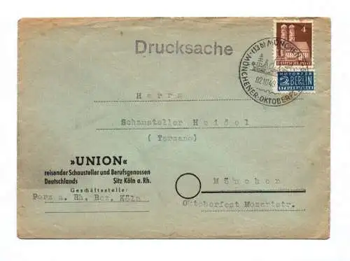 Drucksache UNION reisender Schausteller und Berufsgenossen Köln 1949