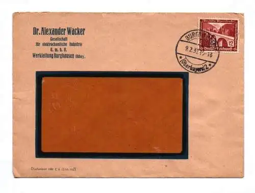 Brief Dr Alexander Wacker Gesellschaft Industrie Burghausen 1937