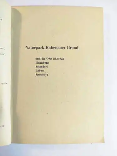 Naturpark Rabenauer Grund 1955 alte Broschüre