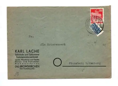 Firmenbrief Karl Lache Schmiede und Schlosserei Brief 1949