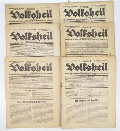 Volksheil 6 Stück Wochenschrift Gesundheit Reform Heilkunde Zeitung Medizin