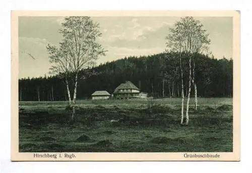 Ak Hirschberg Riesengebirge Grünbuschbaude 1932 Bahnpost Stempel