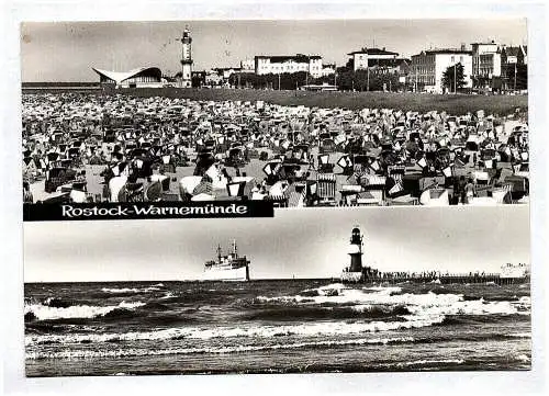 Ak Rostock Warnemünde DDR Leuchtturm Gaststätte Teepott Fährschiff an der Molens