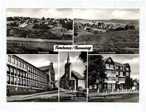 Ak Neuhaus Rennweg Teilansicht Schmalenbuche Rad des Kreises An der Kirche DDR