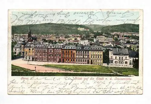 Ak Gera Blick auf die Stadt v. d. Louisenhöhe 1903