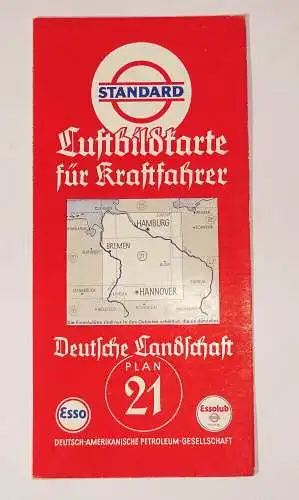 Standard Luftbildkarte Esso Plan 21 Bremen Hamburg Hannover 
