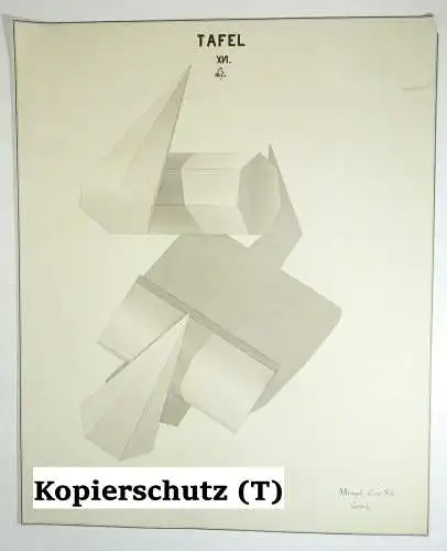 Technische Handzeichnung Kubismus Geometrie Formen Deko Zeichnung drawing 1900er