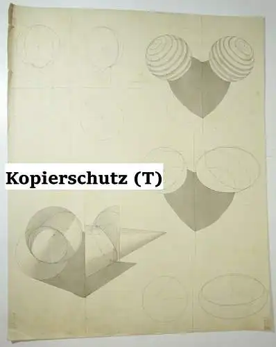 Technische Handzeichnung Kubismus Geometrie Formen Deko Zeichnung drawing 1900er