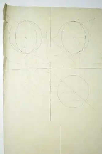 Technische Handzeichnung Kubismus Geometrie Formen Deko Zeichnung drawing 1900er