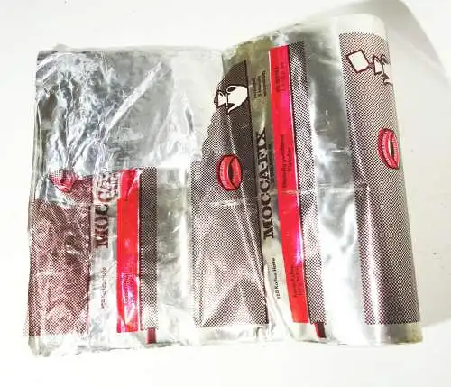 Rolle Packpapier Silberpapier - Moccafix Kaffee - DDR Reklame Deko Sammler