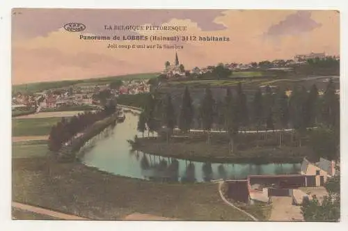 Kolo. Ak Belgien Panorama de Lobbes ( Hainaut ) 3112 habitants Feldpost 1918 