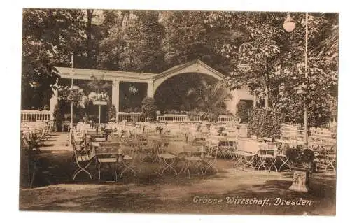 Ak Grosse Wirtschaft Dresden Gaststätte Biergarten um 1930