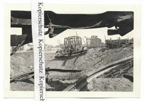 Foto zerstörtes Libercourt Bahnhof Gleise Wrack Frankreich 1941 WW2