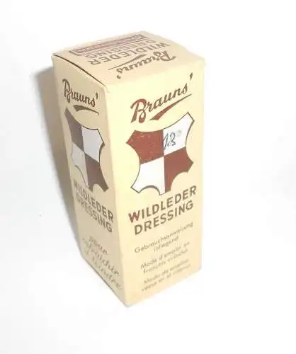 Braun`s Wildleder Desssing GELBBRAUN OVP vintage Lederpflege !