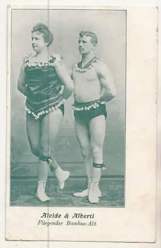 Ak Zirkus Atlethen Aleide & Alberti Fliegender Bambus - Akt um 1910 (A3539