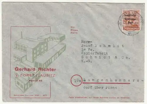 Werbe Brief 1948 SBZ Gerhard Richter Forst Lausitz Geschäftspost (B7