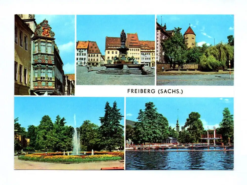 Ak Freiberg Sachsen 1976 Renaissance Erker Karl Marx Straße