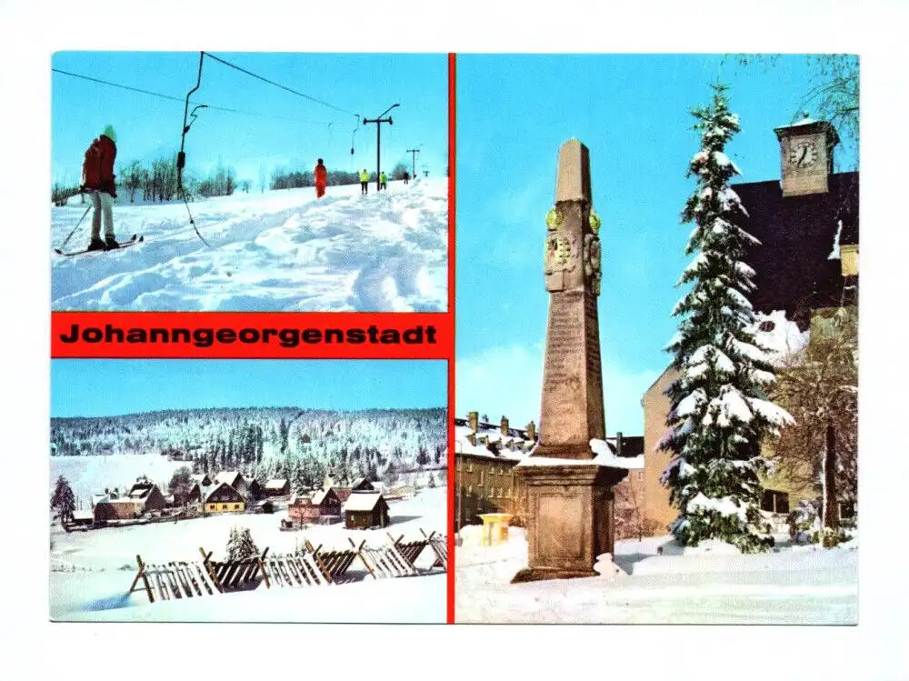 Ak Johanngeorgenstadt 1982 Kreis Schwarzenberg Skilift Ortsteil Steinbach