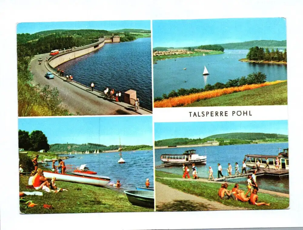 Ak Talsperre Pöhl 1981 Menschen Stausee