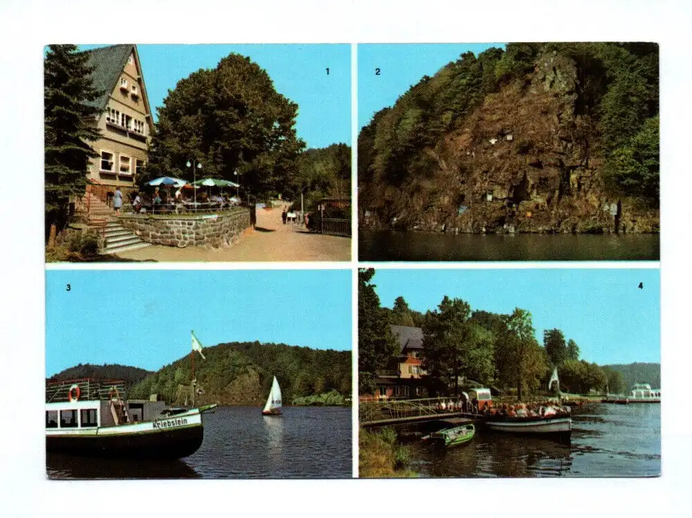 Ak Kriebstein Talsperre 1972 HOG an der Anlegestelle Boote