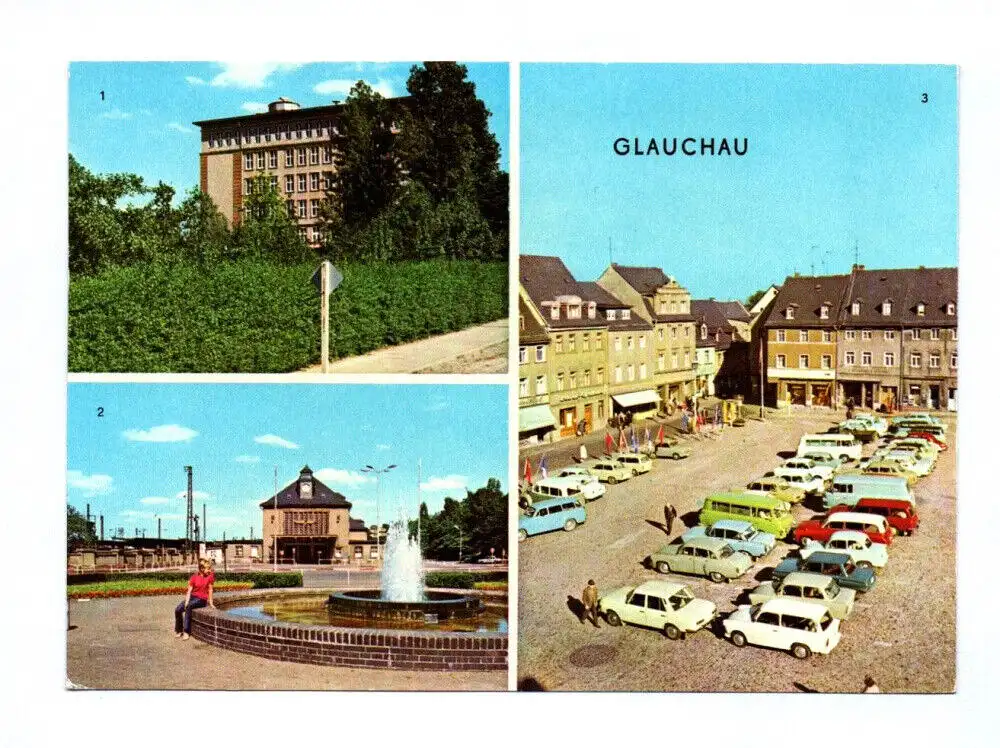 Ak Glauchau  1977 Ingenieurschule für Anlagenbau Am Bahnhof