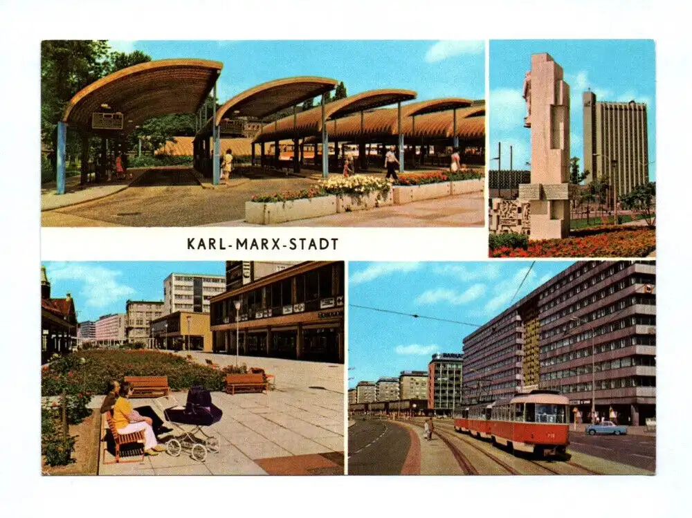 Ak Karl Marx Stadt 1980 Busbahnhof Straße der Nationen