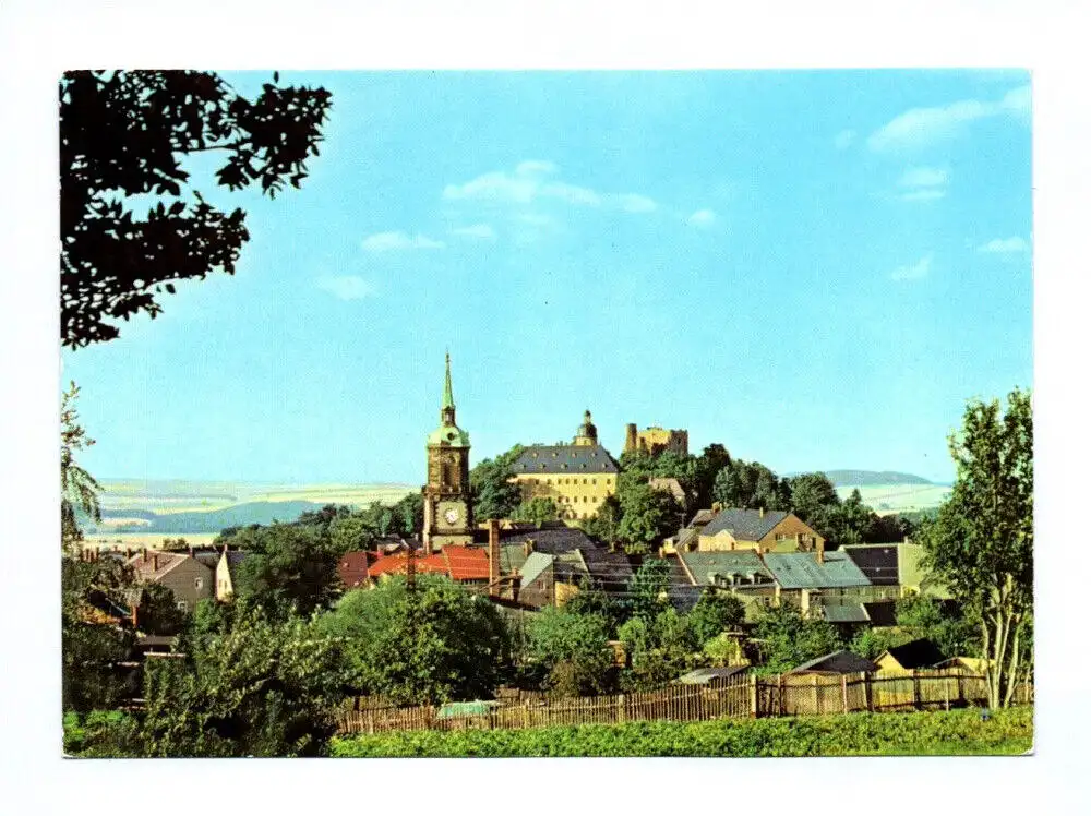 Ak Frauenstein Erzgebirge 1979 Blick zur Stadt Schloss und Burgruine