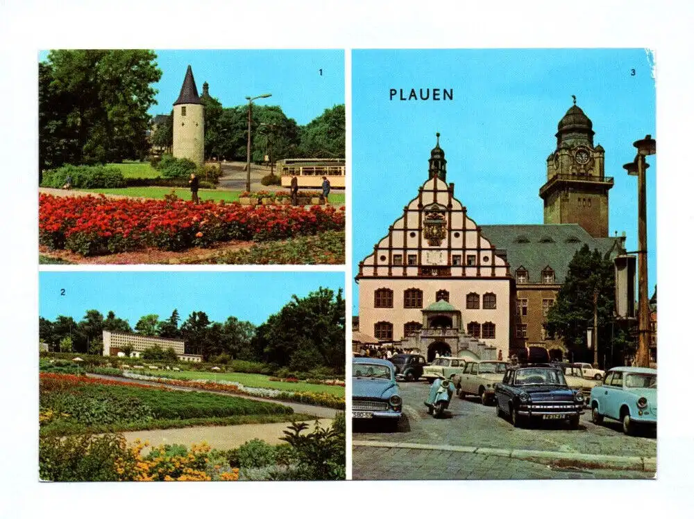 Ak Plauen 1977 Nonnenturm am Otto Grotewald Platz