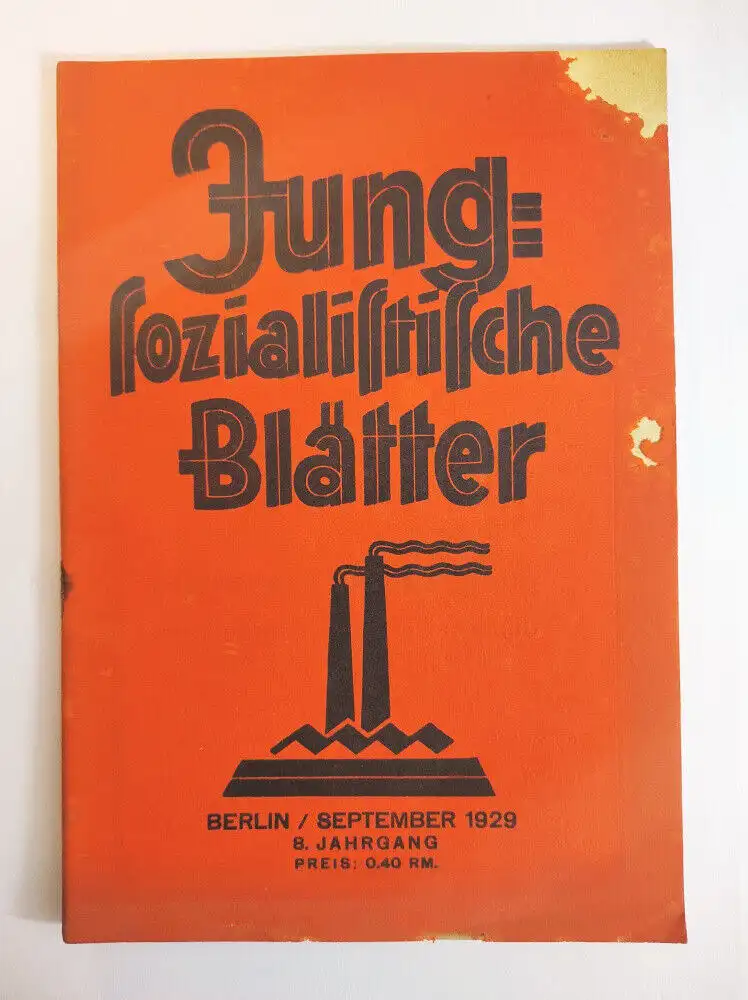 Jung sozialistische Blätter Berlin September 1929 Heft 9