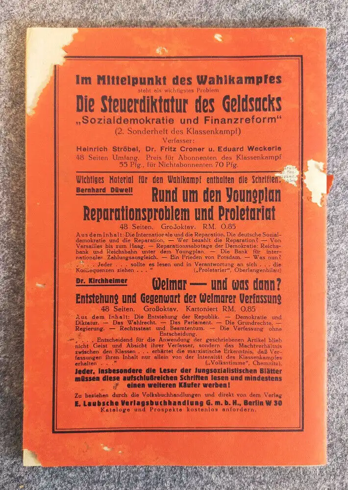 Jung sozialistische Blätter Hoppla wir wählen Heft September 1930