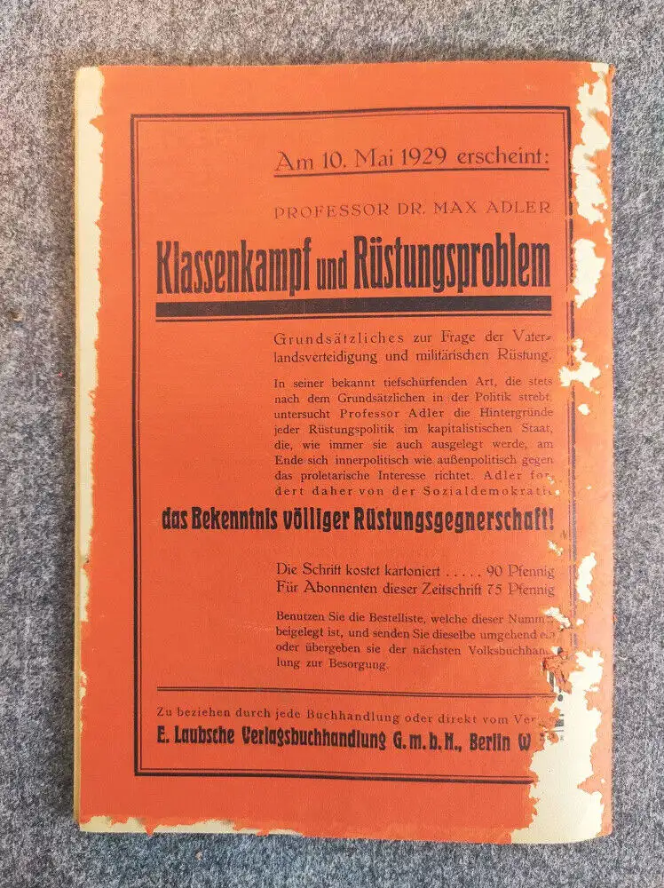 Jung sozialistische Blätter Berlin 8 Jahrgang Mai 1929 Heft 5
