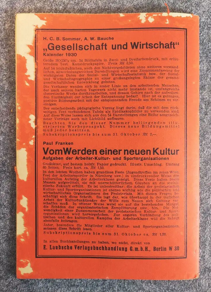 Jung sozialistische Blätter Oktober 8 Jahrgang 1929 Heft 10