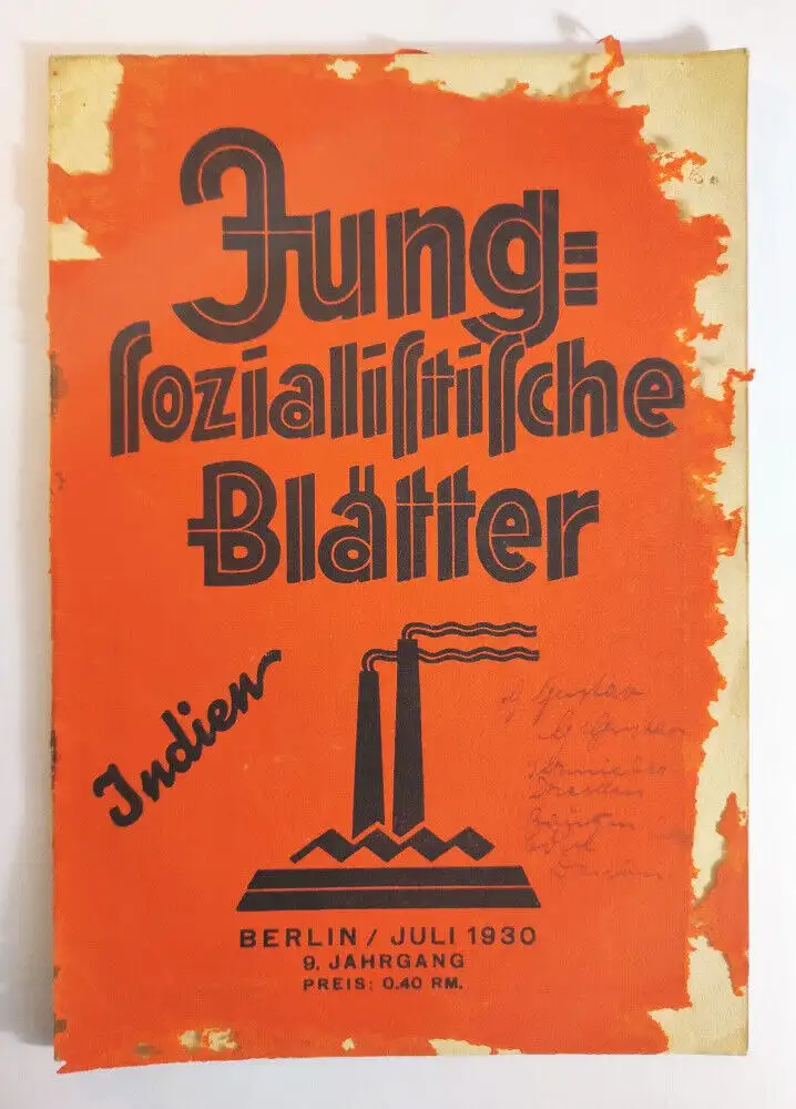 Jung sozialistische Blätter Indien Heft Juli 1930