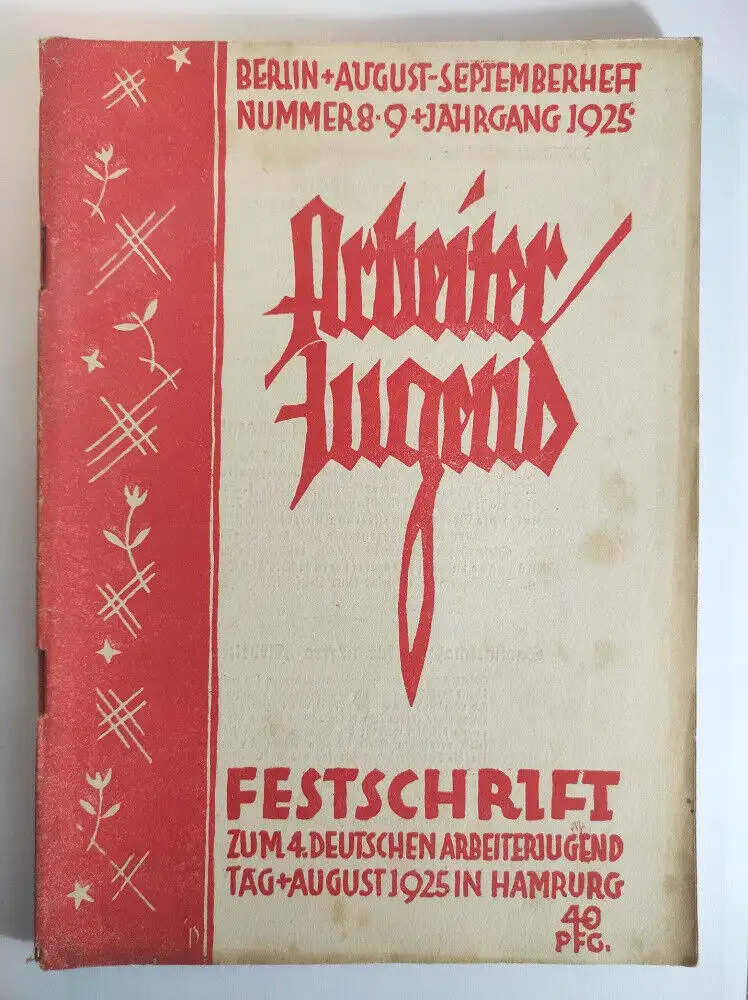 Arbeiter Jugend Nummer 8 Festschrift 1925 altes Heft