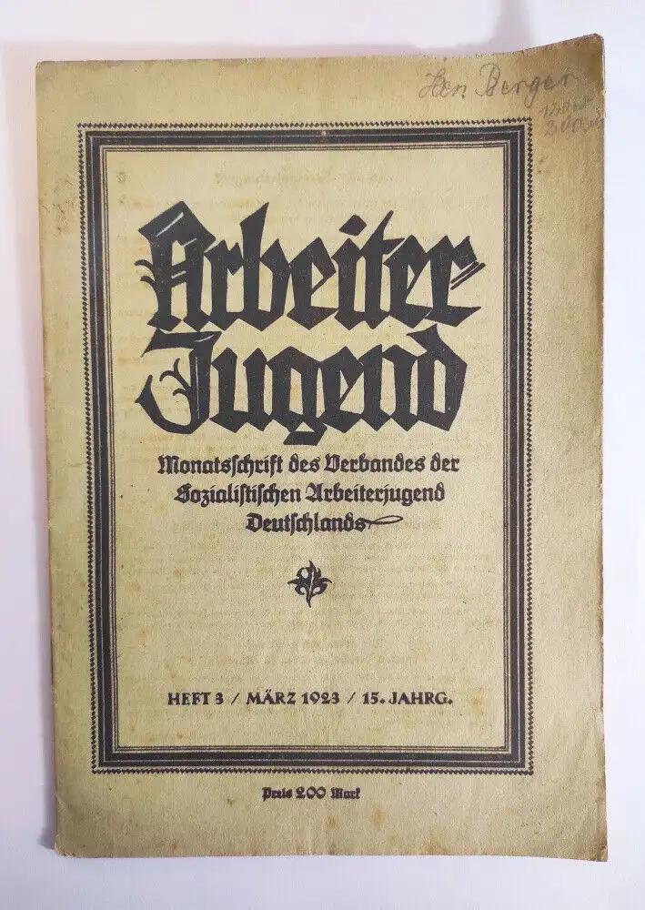 Arbeiter Jugend Heft 3 März 1923 An die Arbeiterjugend aller Länder