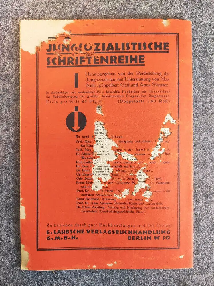 Jung sozialistische Blätter Heft Der Militarismus Februar 1929