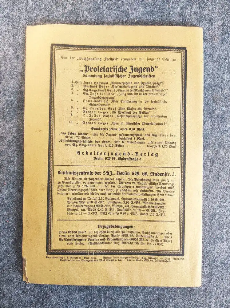 Arbeiter Jugend Heft 9 September 1923 Dem Tag entgegen