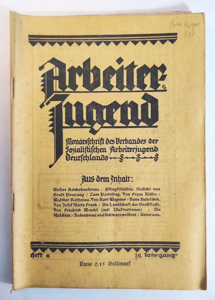 Arbeiter Jugend Heft 6 Unsere Reichskonferenz 1924