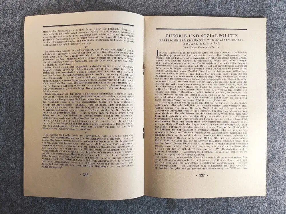 Jung sozialistische Blätter 8 Jahrgang Heft 11 November 1929