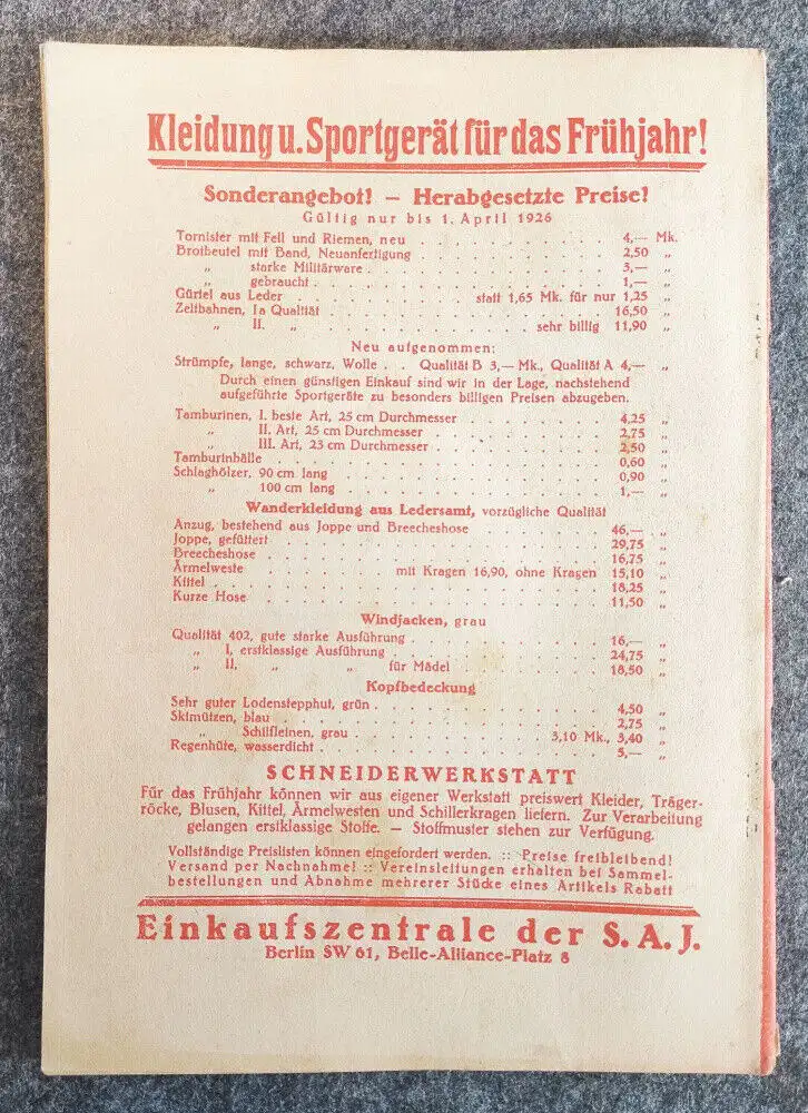 März Heft Jahrgang 1926 Arbeiter Jugend Trotz allem