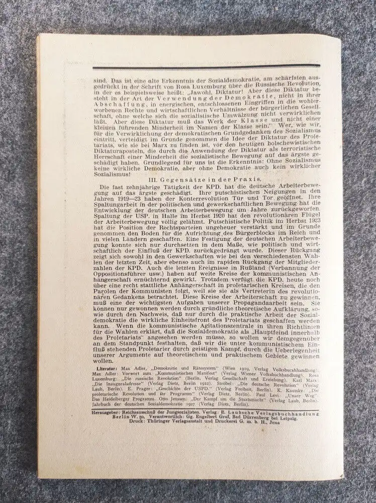 Jungsozialistische Blätter 7 Jahrgang Heft 5 Mai 1928