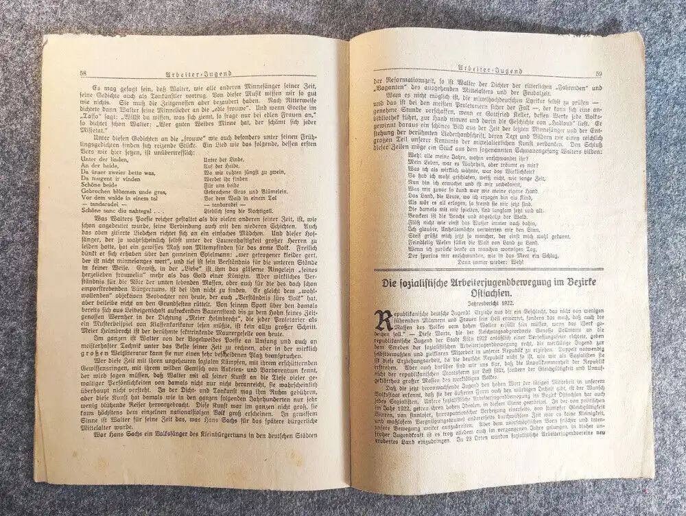 Arbeiter Jugend Heft 4 April 1923 Jung fein 15 Jahrgang